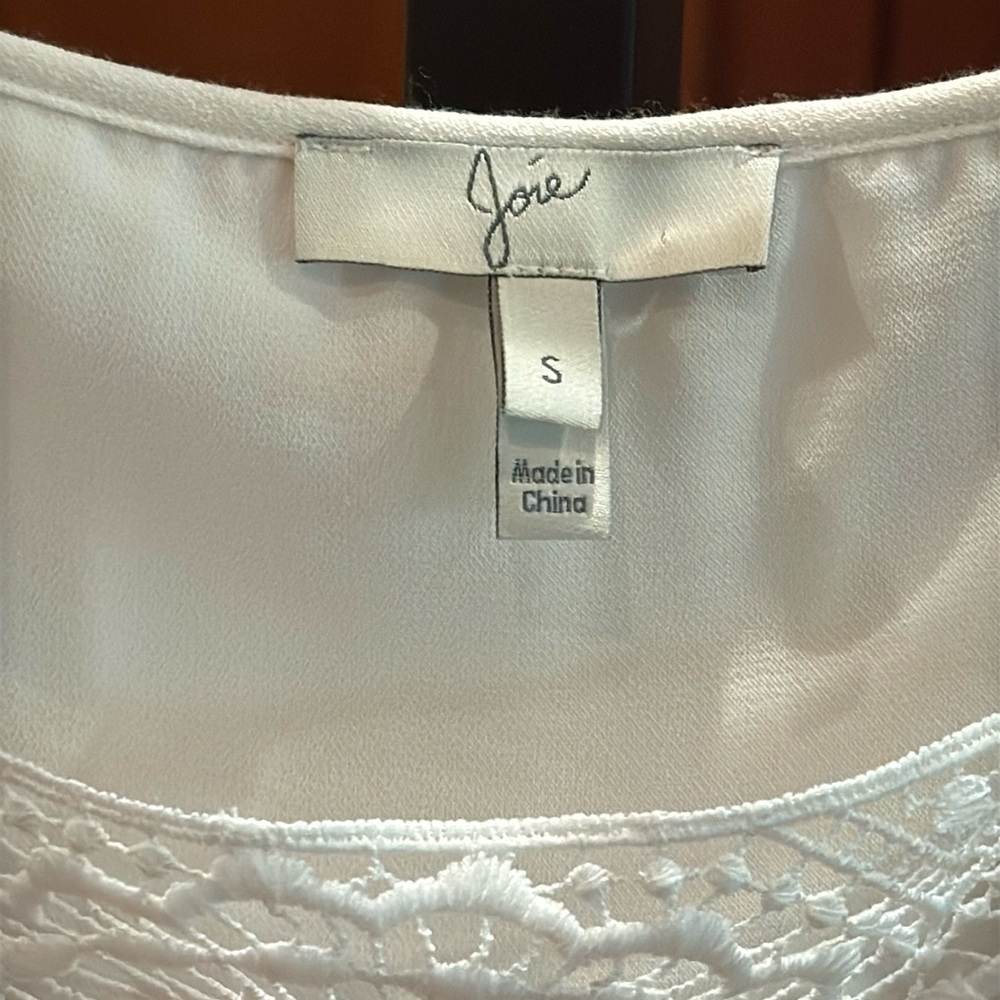 JOIE Ivory Tabara Dress S Lace Inserts Square Neck Long Sleeve Lined Wedding - Picture 8 of 13